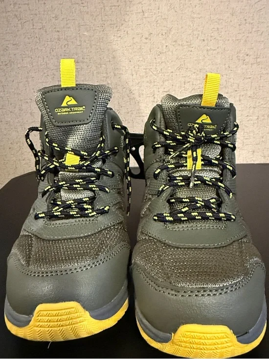 Ozark Trail Olive Green and Yellow Kids Hiking Shoes - Picture 2 of 5